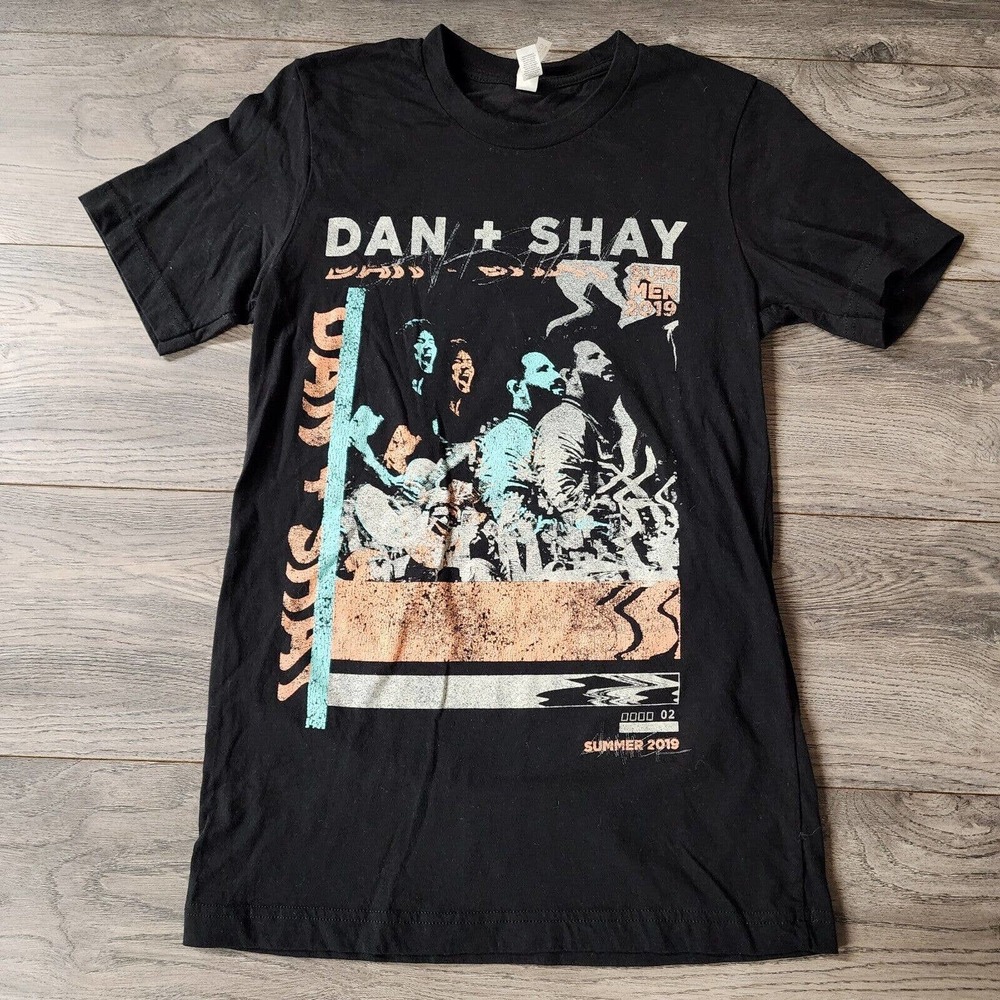 Dan & Shay Shirt Men Medium Black Orange Concert Country Music Tour Sz S Unisex